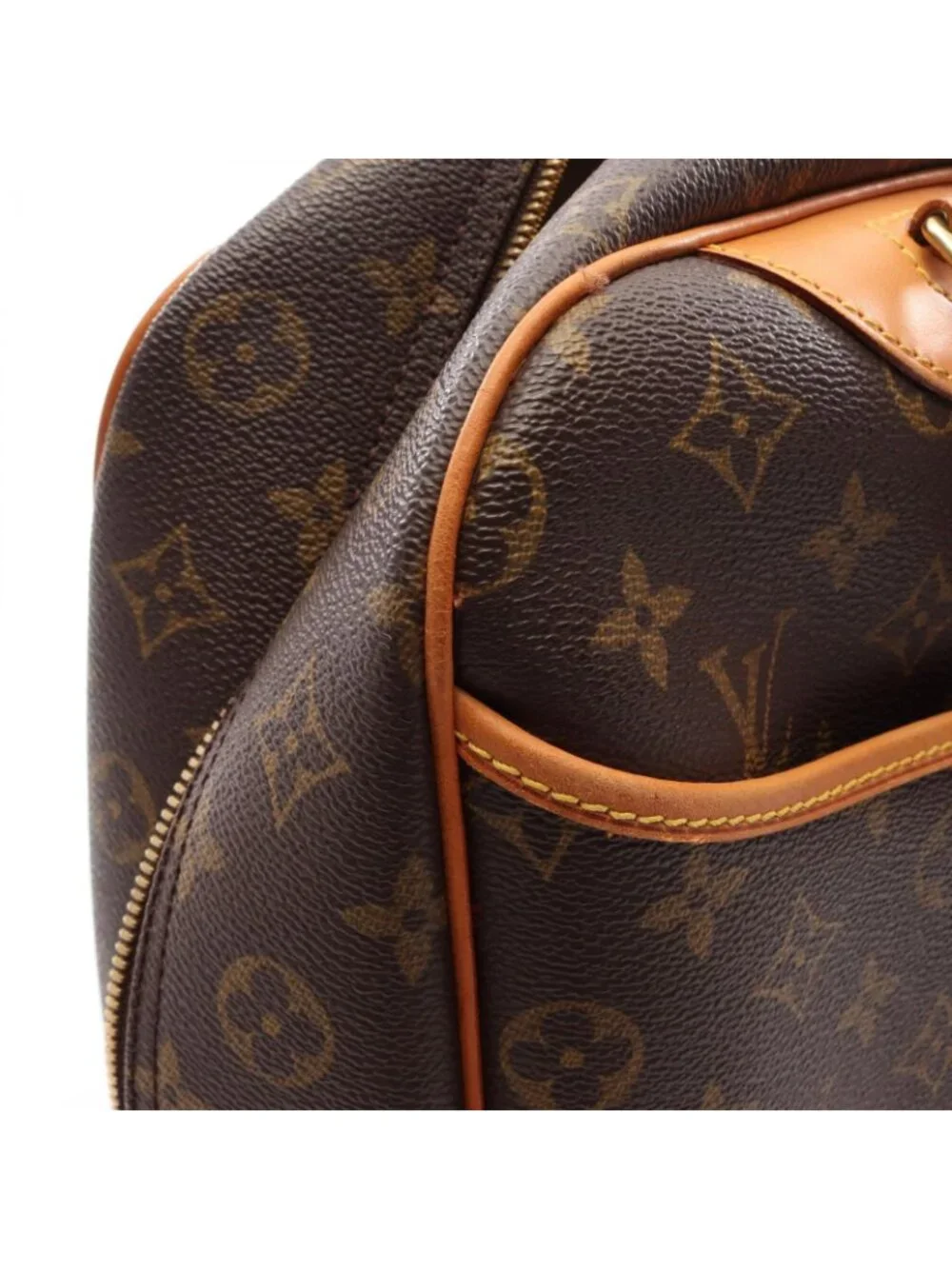 Louis Vuitton Handbag Deauville Bowling Vanity Monogram Canvas Leather